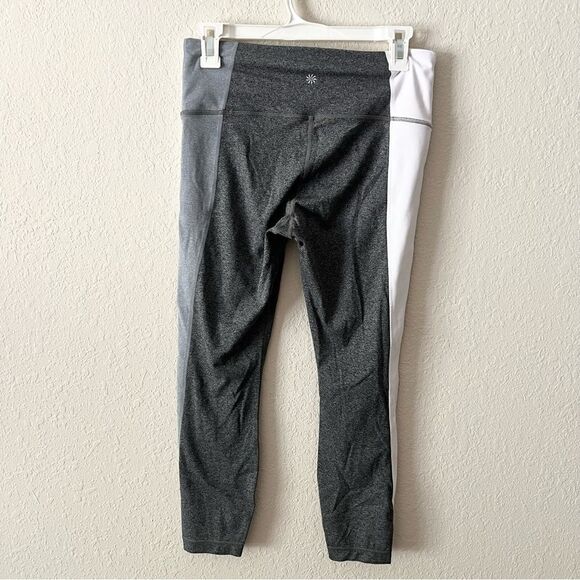 Athleta Leggings Size M Salutation Colorblock Asymmetrical Powervita 7/8 Yoga - Picture 2 of 6